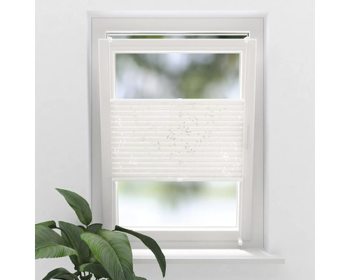 Store plissé SOLUNA avec guidage latéral sans perçage feuille blanc 40x130 cm Fenêtre avec store plissé pour le contrôle de la lumière