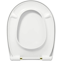 REIKA WC-Sitz MINO weiss Scharniere messing gebürstet mit Absenkautomatik und Quick&Clean universell passend