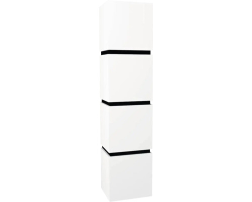 Armoire haute suspendue avec 4 portes Devo Viva 2.0 droite lxhxp 40x170x35 cm premium white supermat