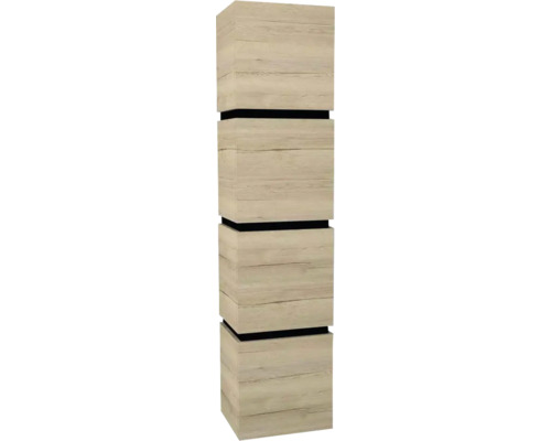 Armoire haute suspendue avec 4 portes Devo Viva 2.0 droite lxhxp 40x170x35 cm oak halifax white