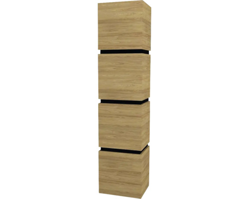 Armoire haute suspendue avec 4 portes Devo Viva 2.0 gauche lxhxp 40x170x35 cm natural hickory