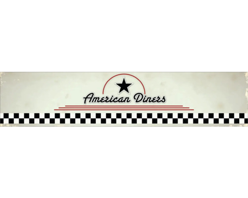 Küchenrückwand mySpotti Profix American Diners Schriftzug 270 x 60 cm PX-27060-196-HB American Diners Motiv für Wandgestaltung
