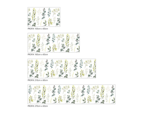Différentes tailles de la bordure avec motifs végétaux.