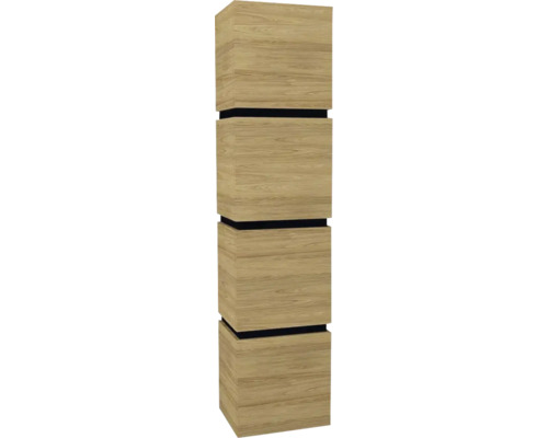 Armoire haute suspendue avec 4 portes Devo Viva 2.0 droite lxhxp 40x170x35 cm natural hickory