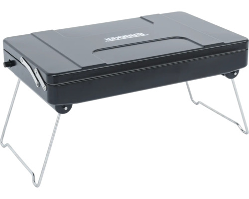 Tragbarer Holzkohlegrill mit Deckel und klappbaren Beinen