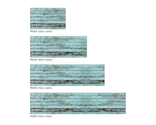 Film autocollant Profix avec motif de planches en bois en différentes tailles.