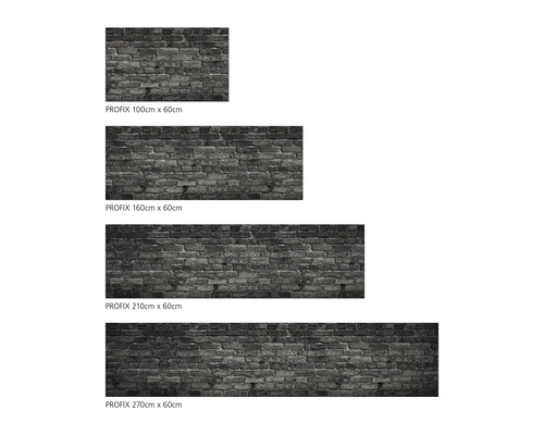 Film adhésif Profix avec motif de briques en différentes tailles.