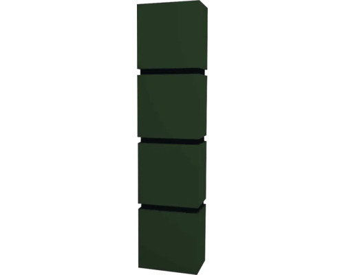 Armoire haute suspendue avec 4 portes et 3 tiroirs Devo Viva 2.0 gauche lxhxp 40x170x26 cm conifer green supermat