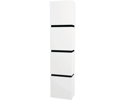 Armoire haute suspendue avec 4 portes et 3 tiroirs Devo Viva 2.0 gauche lxhxp 40x170x26 cm premium white supermat