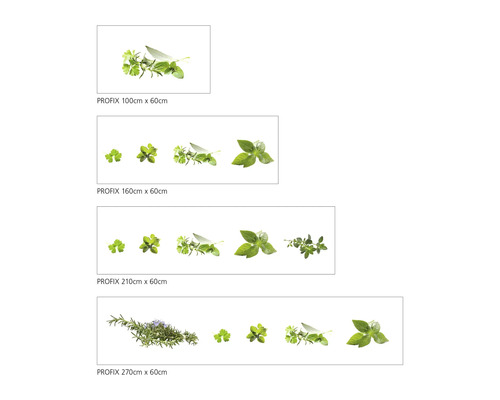 Film de protection anti-éclaboussures Profix avec motif d''herbes aromatiques en différentes tailles