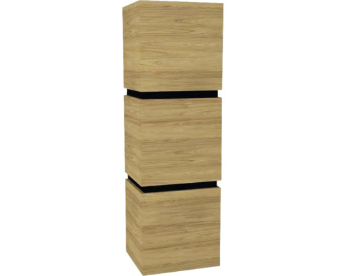 Armoire suspendue avec 3 portes Devo Viva 2.0 droite lxhxp 40x127x35 cm natural hickory