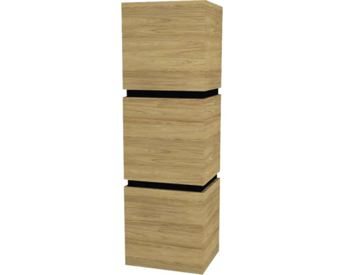 Armoire suspendue avec 3 portes Devo Viva 2.0 gauche lxhxp 40x127x35 cm natural hickory