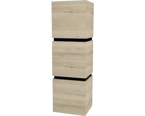 Armoire suspendue avec 3 portes Devo Viva 2.0 gauche lxhxp 40x127x35 cm oak halifax white