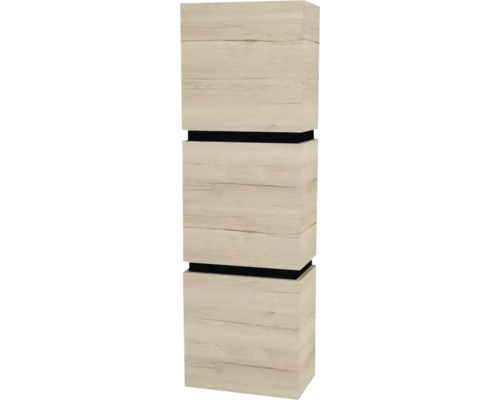 Armoire suspendue avec 3 portes Devo Viva 2.0 gauche lxhxp 40x127x26 cm oak halifax white