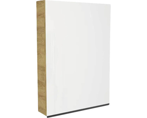 Armoire de toilette Devo Viva 2.0 gauche lxhxp 60x85x15 cm natural hickory Haut placard blanc avec structure en bois