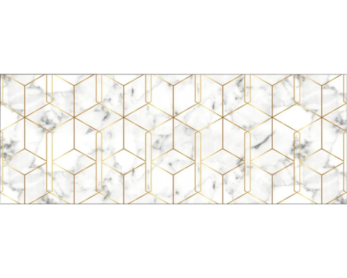 Küchenrückwand mySpotti Profix Nicole 160 x 60 cm PX-16060-1551-HB Dekorplatte mit Marmoroptik und geometrischen Formen