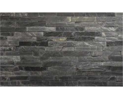 Crédence de cuisine mySpotti Profix Black Bricks mur de pierres 100 x 60 cm PX-10060-1247-HB
