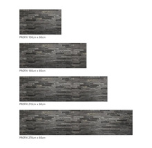 Crédence de cuisine mySpotti Profix Black Bricks mur de pierres 210 x 60 cm PX-21060-1247-HB