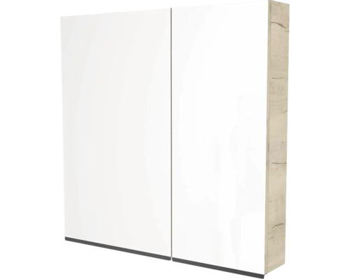 Armoire de toilette Devo Viva 2.0 gauche lxhxp 70x85x15 cm oak halifax white