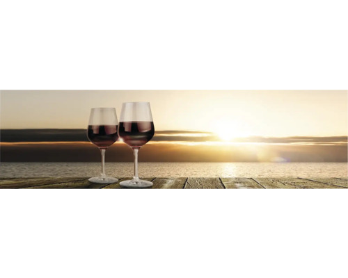 Crédence de cuisine mySpotti Profix Feierabend coucher de soleil verres 210 x 60 cm PX-21060-1887-HB