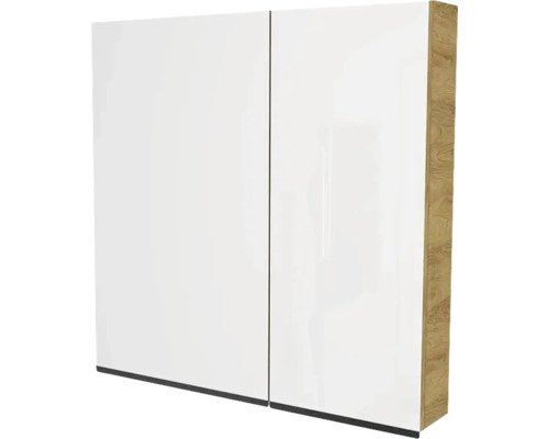 Armoire de toilette Devo Viva 2.0 gauche lxhxp 85x85x15 cm natural hickory Armoire murale à deux portes