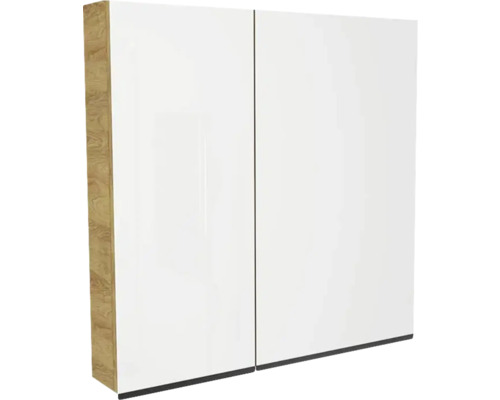 Devo Spiegelschrank Viva 2.0 rechts BxHxT 85 x 85 x 15 cm natural hickory Badezimmerschrank mit zwei Türen und Holzstruktur an der Seite