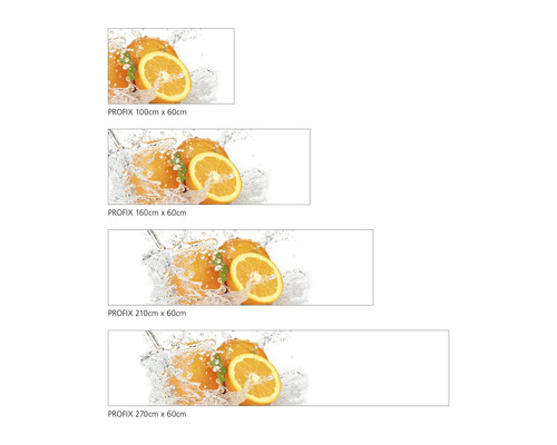 Crédence de cuisine avec motif d''oranges en différentes tailles