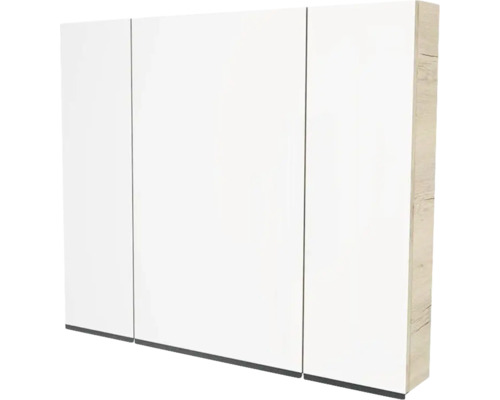 Spiegelschrank Devo Viva 2.0 BxHxT 100x85x15 cm oak halifax white