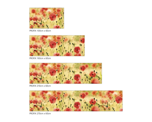 Protection anti-éclaboussures Profix avec motif de coquelicots en différentes tailles