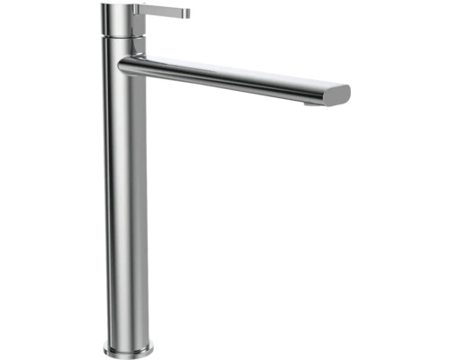 Waschtischarmatur aus Metall mit hohem Auslauf