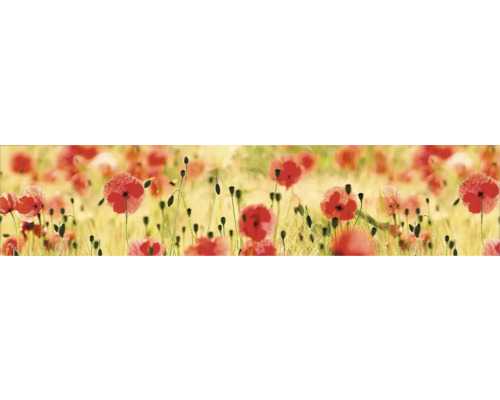 Crédence de cuisine mySpotti Profix Mohnet coquelicot fleurs 270 x 60 cm PX-27060-1518-HB