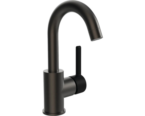 Waschtischarmatur in gebürstetem Schwarz