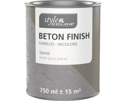 Peinture pour sols STYLE COLOR BETON FINISH incolore 750 ml Huile de pierre finition béton incolore de Style Color en boîte de 750 ml