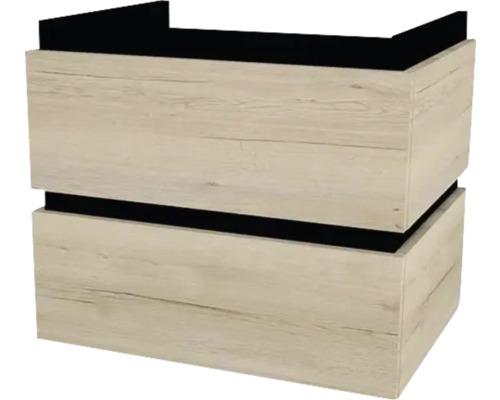 Meuble sous vasque avec 2 tiroirs Devo Viva 2.0 lxhxp 59x51x44 cm oak halifax white