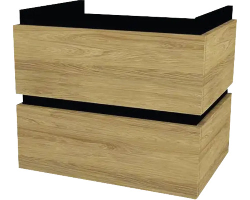 Waschtischunterschrank mit 2 Schubladen Devo Viva 2.0 BxHxT 59x51x44 cm natural hickory