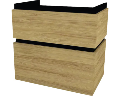 Waschtischunterschrank mit 2 Schubladen Devo Viva 2.0 BxHxT 69x66x44 cm natural hickory