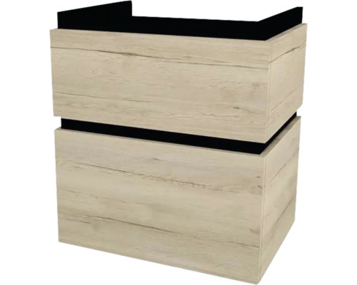 Meuble sous vasque avec 2 tiroirs Devo Viva 2.0 lxhxp 59x66x44 cm oak halifax white