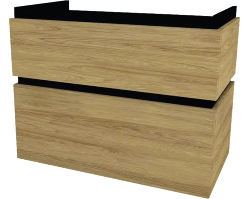 Waschtischunterschrank mit 2 Schubladen Devo Viva 2.0 BxHxT 84x66x44 cm natural hickory