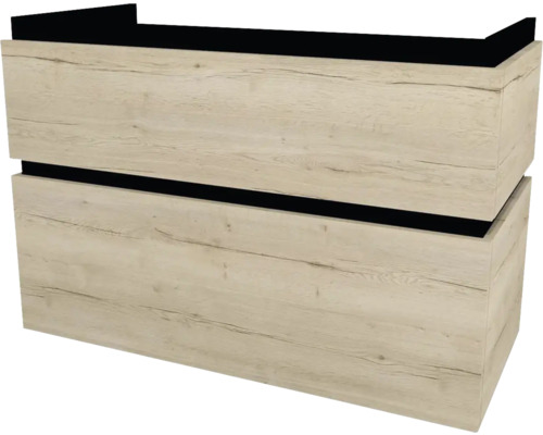 Meuble sous vasque avec 2 tiroirs Devo Viva 2.0 lxhxp 97x66x44 cm oak halifax white