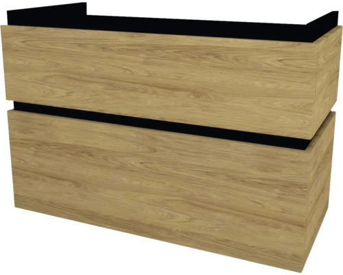 Waschtischunterschrank mit 2 Schubladen Devo Viva 2.0 BxHxT 97x66x44 cm natural hickory