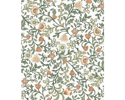 Papier peint intissé 47626 Heritage Floral vert blanc