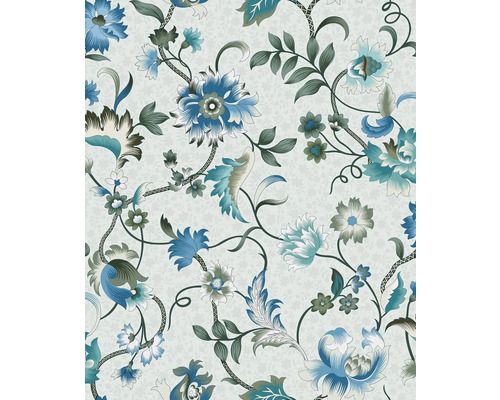 Papier peint intissé 47647 Heritage Floral bleu gris