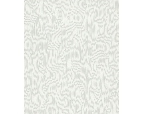 Papier peint intissé 82401 Kylie rayures abstrait blanc gris Papier peint avec motif de lignes ondulées