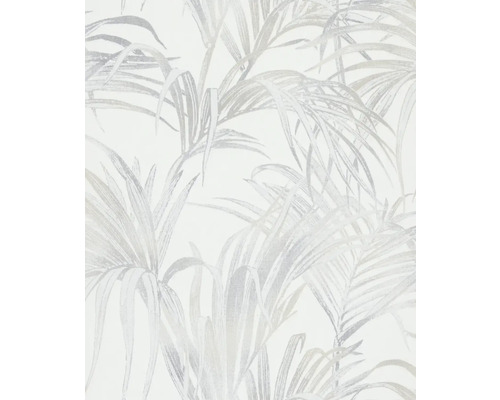 Papier peint intissé 82412 Kylie feuilles de palmier blanc gris Papier peint avec motif de palmier