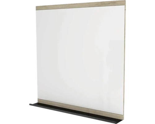 Spiegel mit Ablage Devo Viva 2.0 BxHxS 85x85x12 cm oak halifax white/black Schreibtischaufsatz mit Holzrahmen