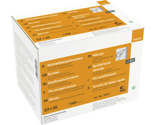 fermacell Schnellbauschrauben für Gipsfaserplatten 3,9 x 30 mm Pack = 1000 St fermacell Schnellbauschrauben für Gipsfaserplatten 3,9 x 30 mm Pack = 1000 St