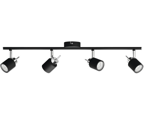 Plafonnier noir avec quatre spots