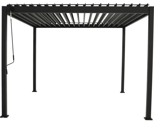 Pergola autoportante avec lamelles réglables pour le jardin ou la terrasse.