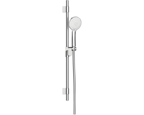 Ensemble de douche AVITAL Jausa rond tout silicone chrome/blanc longueur de la barre de douche 80 cm