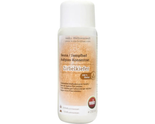 Parfums pour sauna et hammam weka pin des Alpes Weka concentré pour sauna au pin cembro, bouteille de 250 ml